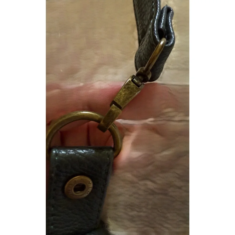 Vintage G.H. Bass Pebbled Leather Purse Dark Green Slouchy Crossbody Adj Strap